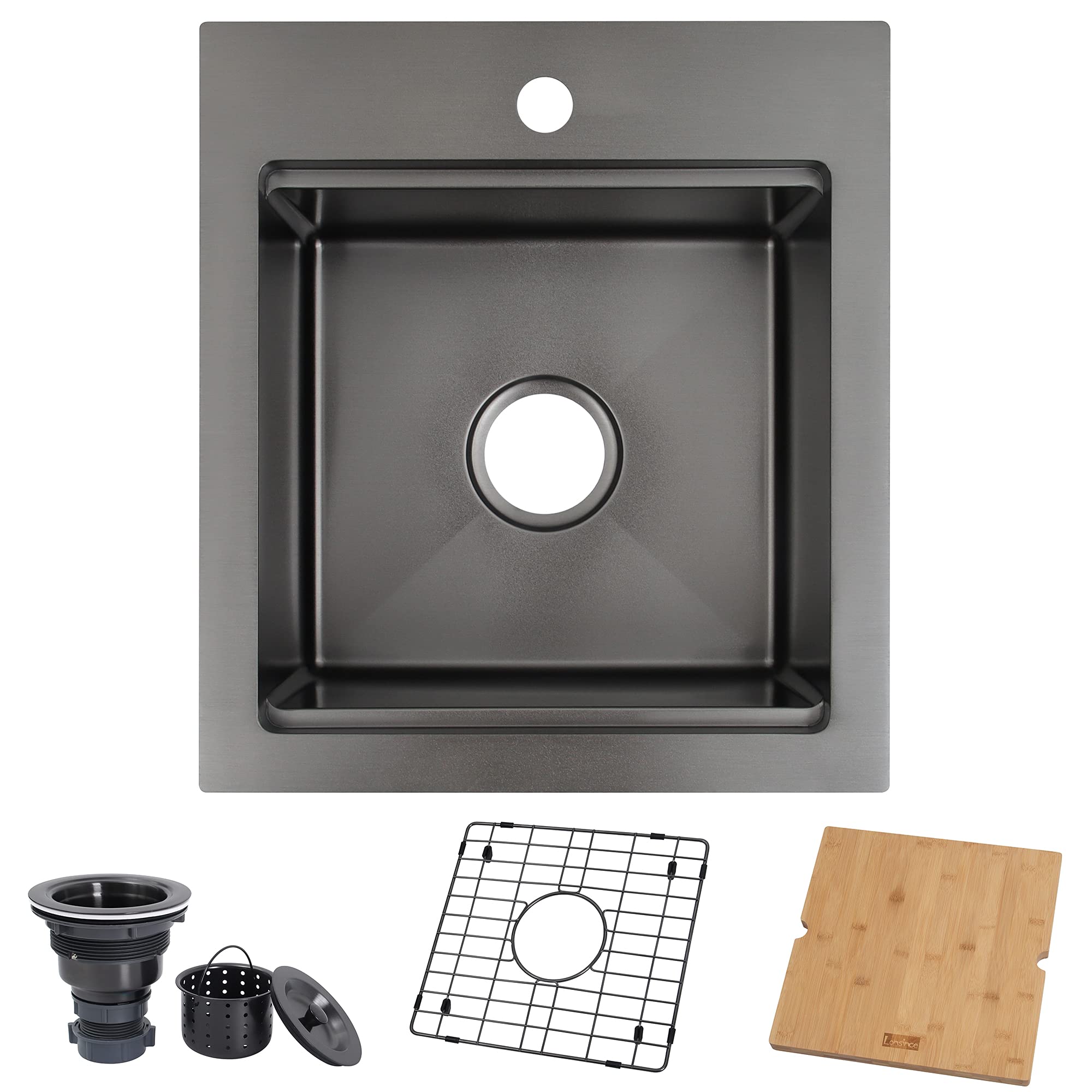 Lonsince Drop In Bar Sink,Black Bar Sink 17 X 19
