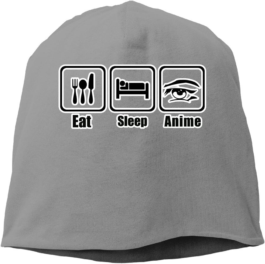 Eat Sleep Anime Hat Beanies Cap Black