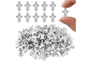 Mardatt 100Pcs M5 x 7mm Aluminum Core Rivets with Round Head, Half Round Head Hammer Drive Rivets, Knock Type Expansion Alumi