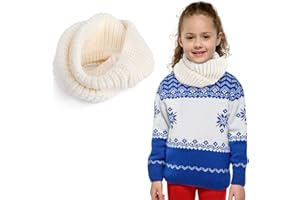 Children Winter Scarf,Soft Knitted Warm Infinity Scarf,Skin-friendly Solid Color Neck Warmer,Unisex Thick Circle Loop Scarves