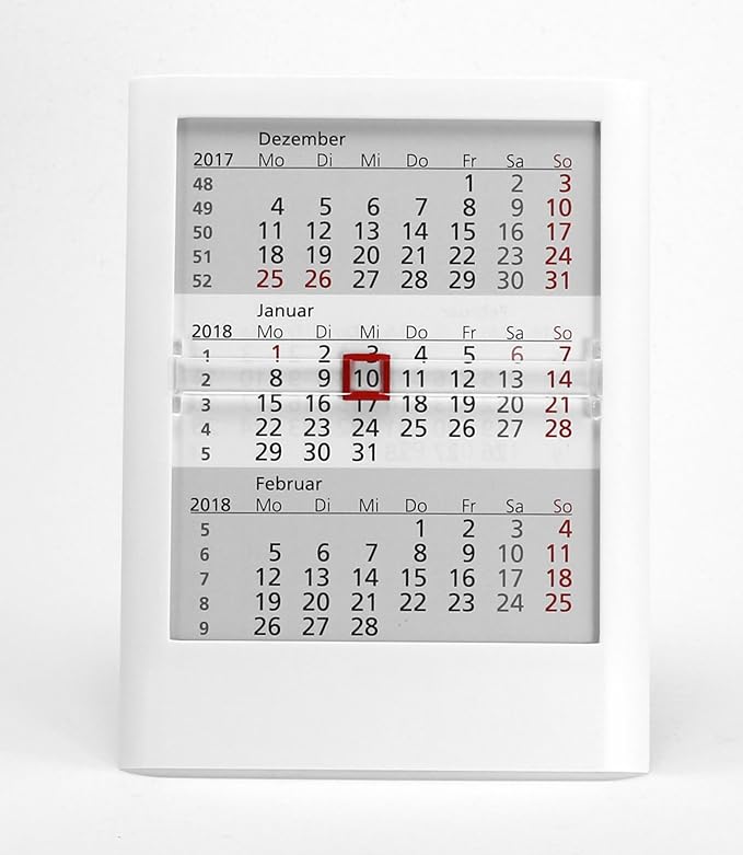 HiCuCo 3-Monats-Tischkalender für 2 Jahre (2019 und 2020) - Aufstellkalender - weiß - TypW1