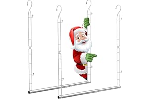 Supforce Stainless Steel Hanging Closet Rod, 2 Pack Height & Width Adjustable Closet Rod Extender, Space-Saving Closet Hanging Storage Organizer, Load Up to 88 LB