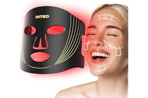 INTEO Red Light Therapy for Face, 3 Modes Portable Led Face Mask Light Therapy with Remote, Near-infrared 850 Red Light Mask with Timing Function, Led Light Therapy At Home 180 LED Beads