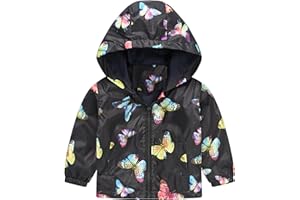 Happy Cherry Toddler Baby Casual Cartoon Prints Windbreaker Hoodie Coat Lightweight Casual Jacket 1-5T