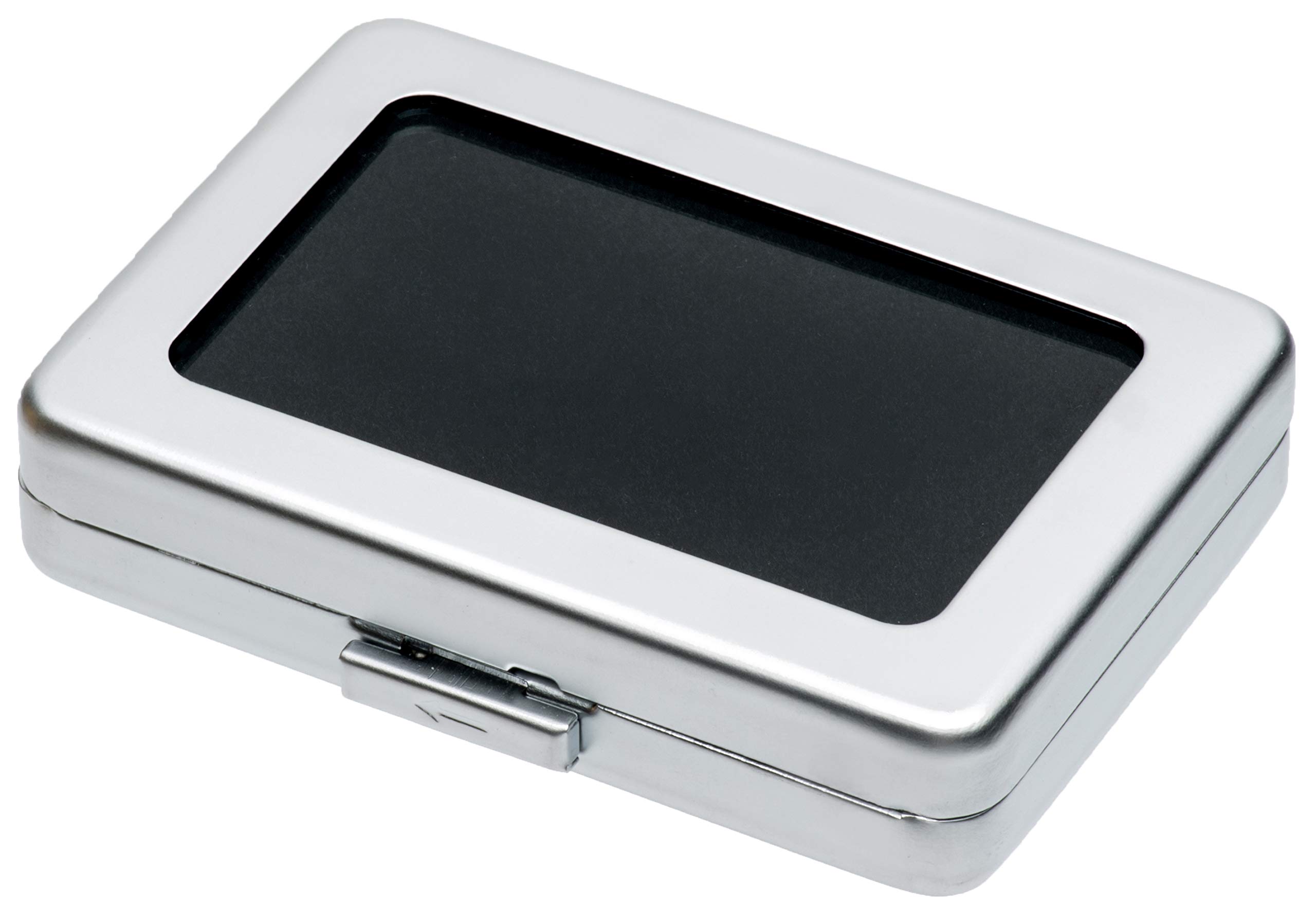 POKOFO Glass Top Loose Diamond or Gemstone Display Box Case Holder Show Container Metal(Silver Large)