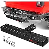Nilight Hitch Step with 2" Hitch Receiver Rear Bumper Guard Protector 23.5 Inch with 5/8" Hitch Pin Clip Upgraded Textured Black Anti Slip Hitch Step Bar for Pickup Truck Car SUV