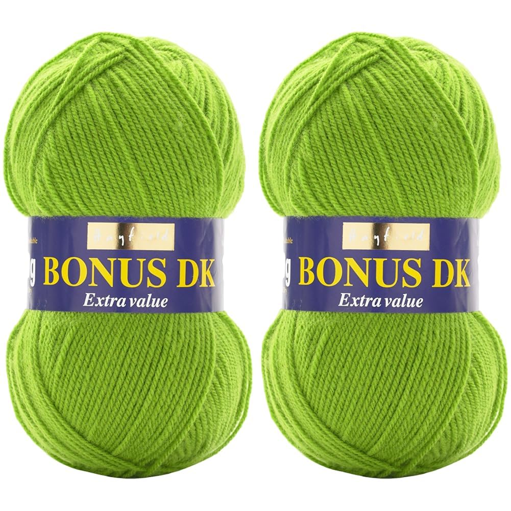 Sirdar Hayfield Bonus DK Double Knitting, Lemongrass (699), 100g (Pack of 2)