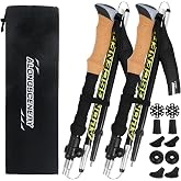 Collapsible Trekking Poles for Hiking-Lightweight Adjustable Walking Sticks with 7075 Aluminum,Anti-Shock,Quick Lock&amp;Cork Grips for Men/Women, Camping, Backpacking, Mountaineering, 2 Pcs