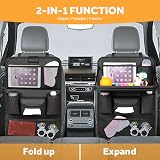 URAQT Car Seat Organizer Leather 8 Pockets Table Tray Tablet Holder Waterproof view 5