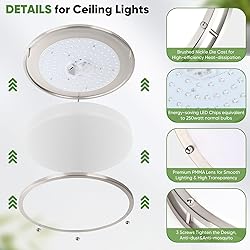 16in 50W LED Flush Mount Ceiling Lights 5600lm