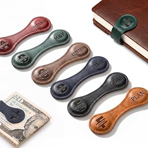 BHSQU Custom Engraved Leather Magnetic Money Clip | Personalized Slim Cash Holder, Strong Magnet Front Pocket Money Clip, Tho