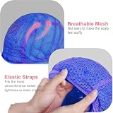 Aomig 3 Pack Short Light Blue Wigs Set with 2 Caps Synthetic Cosplay view 4