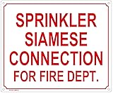Sprinkler Siamese Connection For Fire Dept Sign