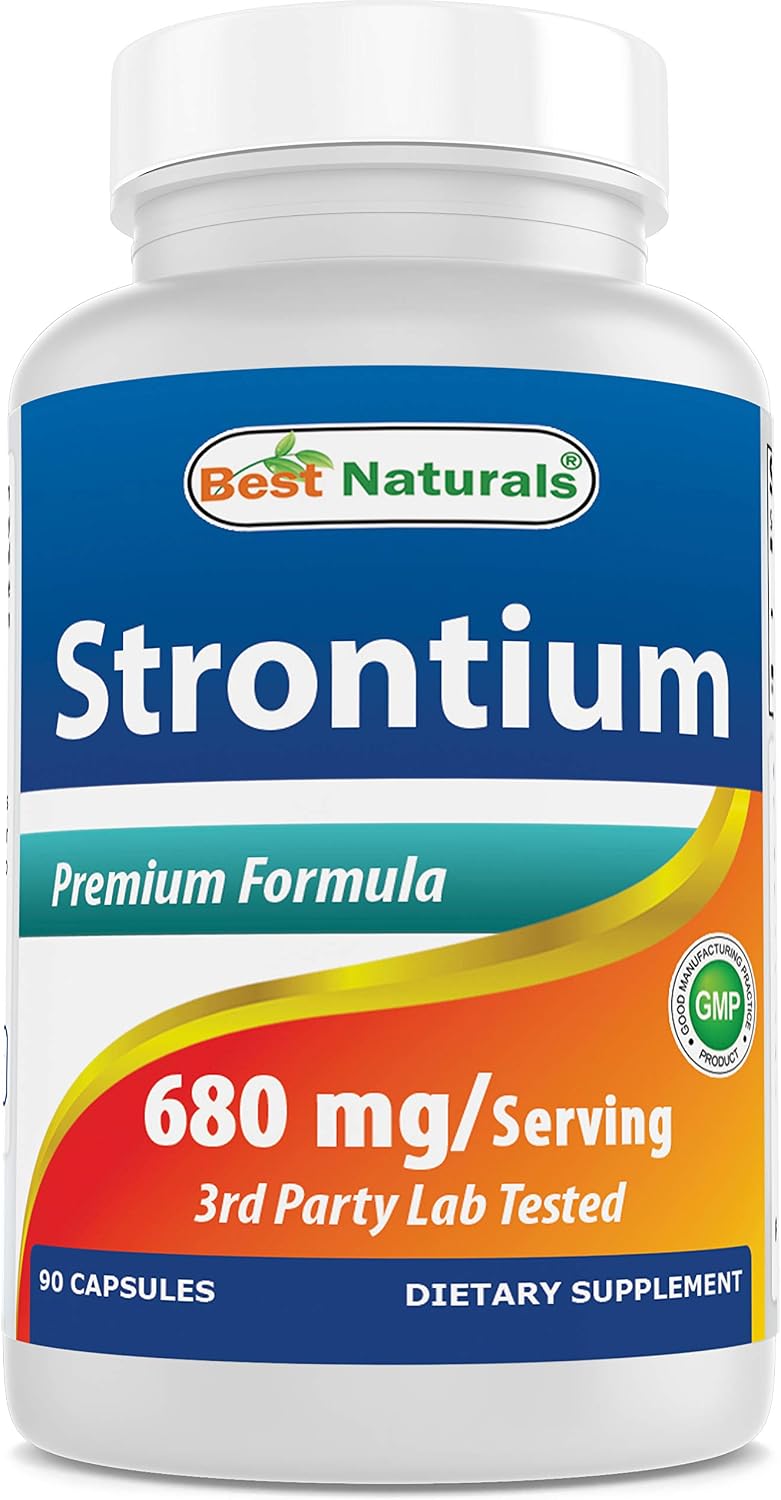 Best Naturals Strontium Bone Building Formula 680mg/serving 90 Capsules, 90 count (Pack of 1)
