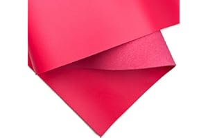 LEATHERAA ITALIAN LEATHER COMPANY Real Raspberry Rose Leather Material: Genuine Bright Pink Lambskin Leather Sheet for Crafting, Sewing and Personalized Leather Projects (Raspberry Rose, 12x18In/ 30x45cm)