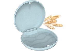 Ralegy Retainer Case, Retainer Case Slim, Mouthguard Case, Orthodontic Case, Wheat Straw Box, Blue
