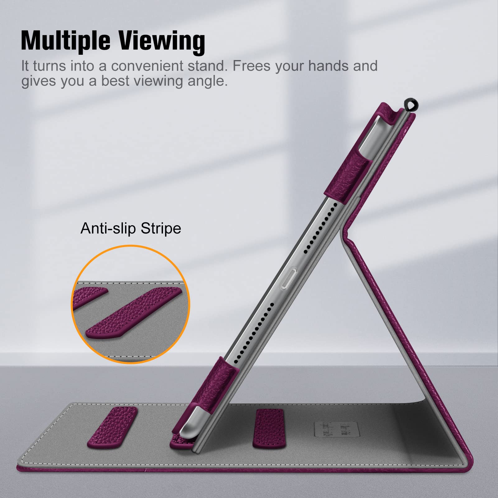 Fintie Case for iPad 9th / 8th / 7th Generation (2021/2020/2019) 10.2 Inch - [Corner Protection] Multi-Angle Viewing Stand Cover with Pocket & Pencil Holder, Auto Sleep Wake, Purple