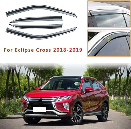 Amazon のために適した 三菱 Mitsubishi Eclipse エクリプス Cross 18 19 4個 ドアバイザー サイドバイザー ワイドタイプ スモーク雨除け 換気 パーツ アクセサリー サイドバイザー 車 バイク