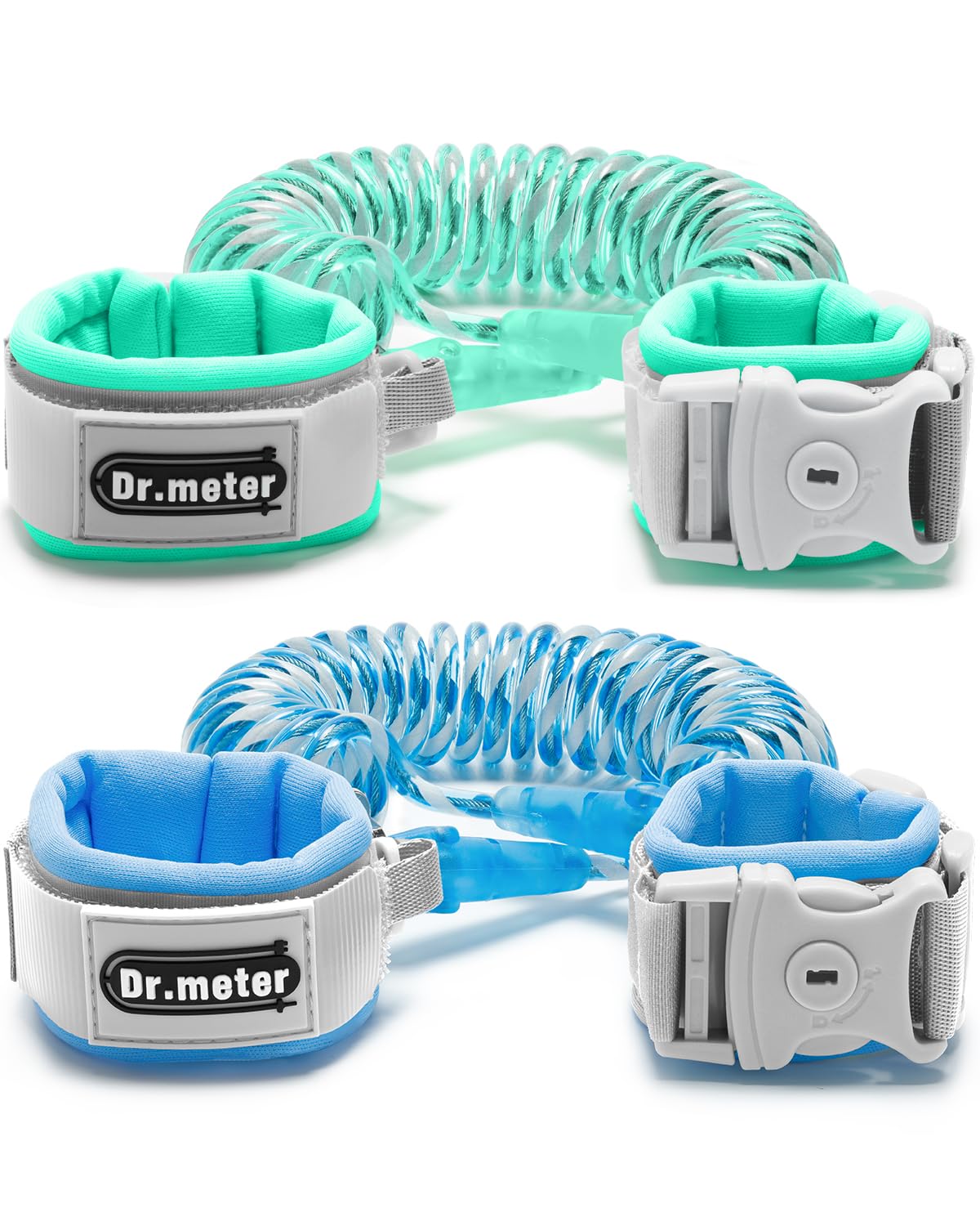 Photo 1 of Dr.meter Anti Lost Wrist Link, 2 Pack Toddler Safety Leash with Key Lock, Reflective Child Walking Harness - Dual 8.2ft Length Kids Leash for Supermarket Mall Airport Park Zoo Crowded Places