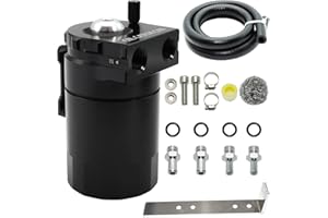 YIEXOVA Oil Catch Can, Oil Separator Collection Tank with baffle oil, 300 ml Universal Aluminum, Oil Reservoir,Black