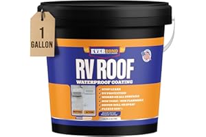 EVERBOND RV Roof Coating - Liquid Rubber RV Roof Sealant for Camper Roofs, Trailers, Motorhomes, and Metal Buildings - Roof Cooling White 1 Gallon