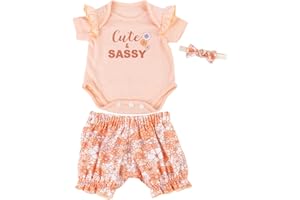 Aori Lifelike Baby Dolls Clothes 20 Inch Pink Shirt and Floral Pants Set for 17-20 in Realistic Reborn Girl Doll