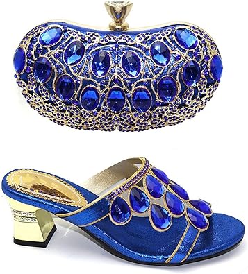 royal blue sandals and bag