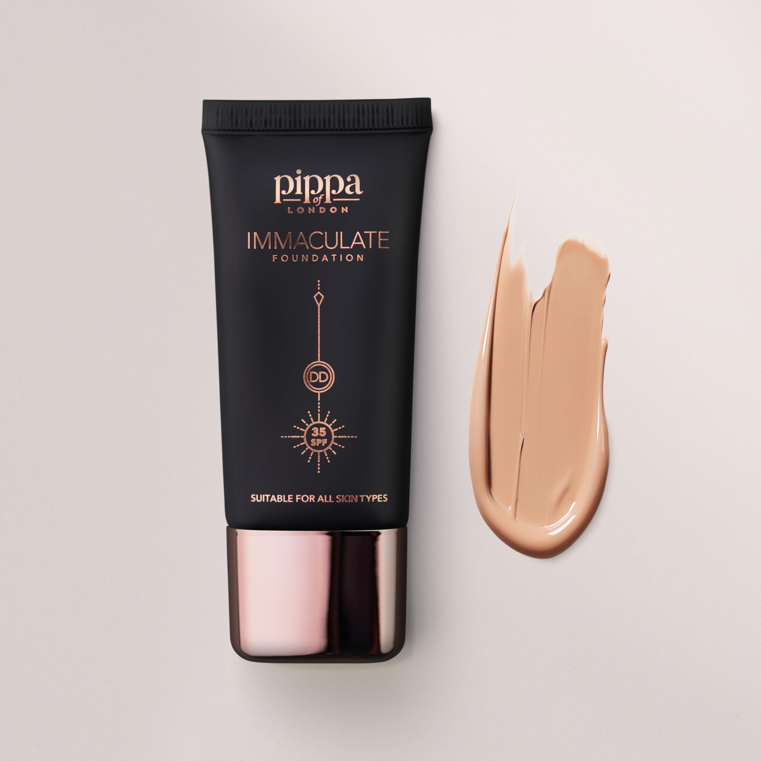 Pippa of London Immaculate Liquid Foundation, Peach 202, Lightweight, Medium Coverage, Matte Finish SP35
