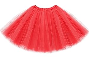 LAINLIGHT Tutus for Women, Adult Tutu Skirts for Women 4 Layered Classic Elastic Tulle Tutu Skirts Party Festival Running