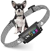 Bark Collar for Small Dogs 8-25 lbs - Automatic No Shock Collier Anti Aboiement with Adjustable Sensitivity Beep Vibration, R