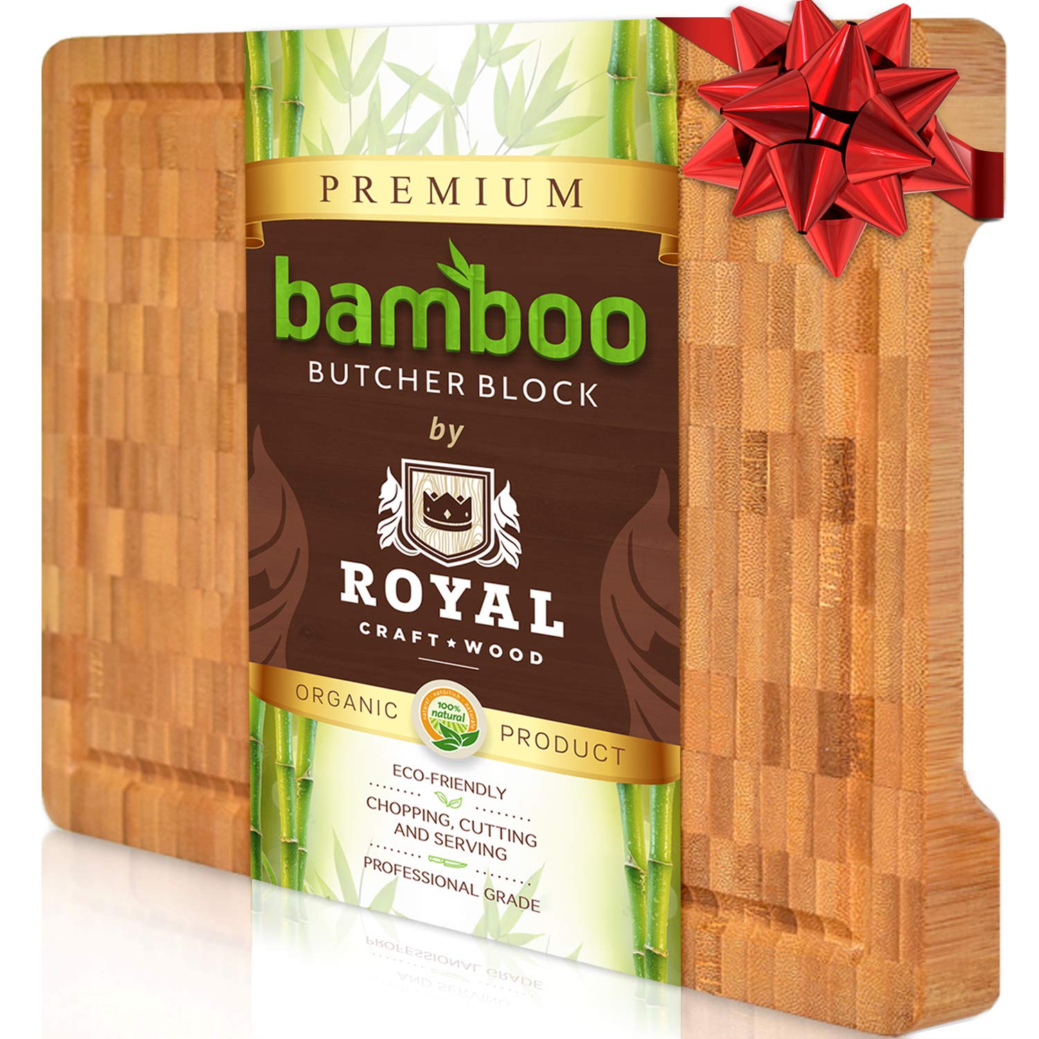 Thick Bamboo Wood Cutting Board Kitchen Butcher Block Heavy Duty