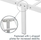Yaheetech 3ft Single Bed Frame Metal Platform White with Scroll Headboard view 7