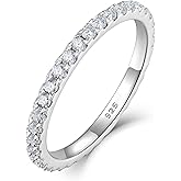 YL Stackable Ring 925 Sterling Silver Wedding Eternity Bands Birthstone Stacking Rings for Women