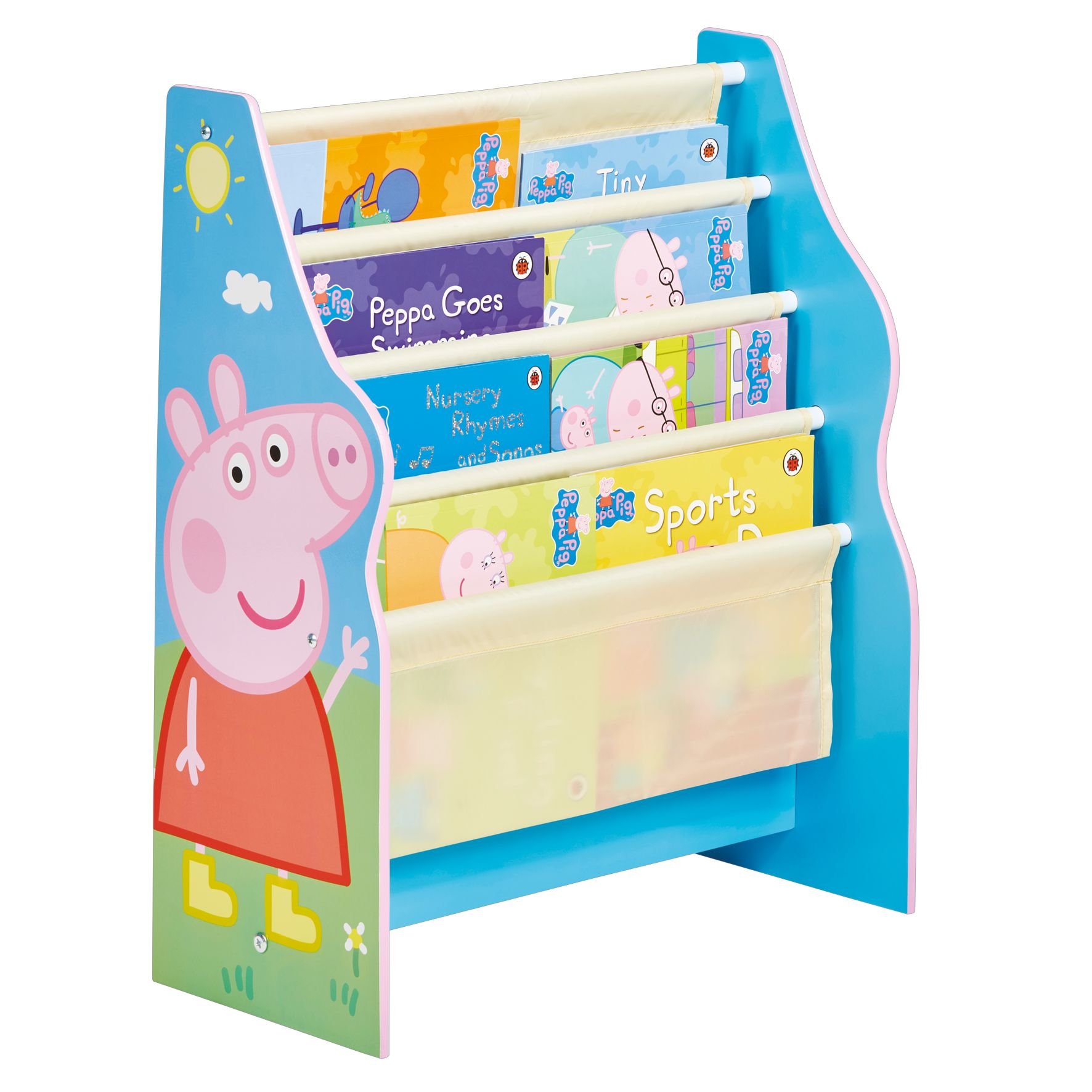 Peppa Pig Kids Sling Bookcase - Bedroom Storage by HelloHome,23x51x60 cm