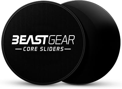 Beast Gear Core Sliders Double Sided Abdominal Discs for Carpet & Hard Floors -