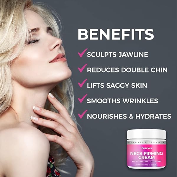 NECK CREAM FOR FIRMING TIGHTENING LIFTING: 65ML ANTI AGING TREATMENT FOR WRINKLES SAGGING SKIN – SUITABLE FOR NECK FACE JAW CHIN THROAT CHEST – FOR WOMEN MEN ADULTS SENIORS DAY NIGHT USE AT HOME WORK