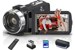 GTYOLOR 8K Video Camera Camcorder, 64MP IR Night Vision Vlogging Camera,18X Zoom 3.0“ LCD Flip Touch Screen Camcorder for YouTube with WiFi, 32G SD Card, Remote Control and Battery