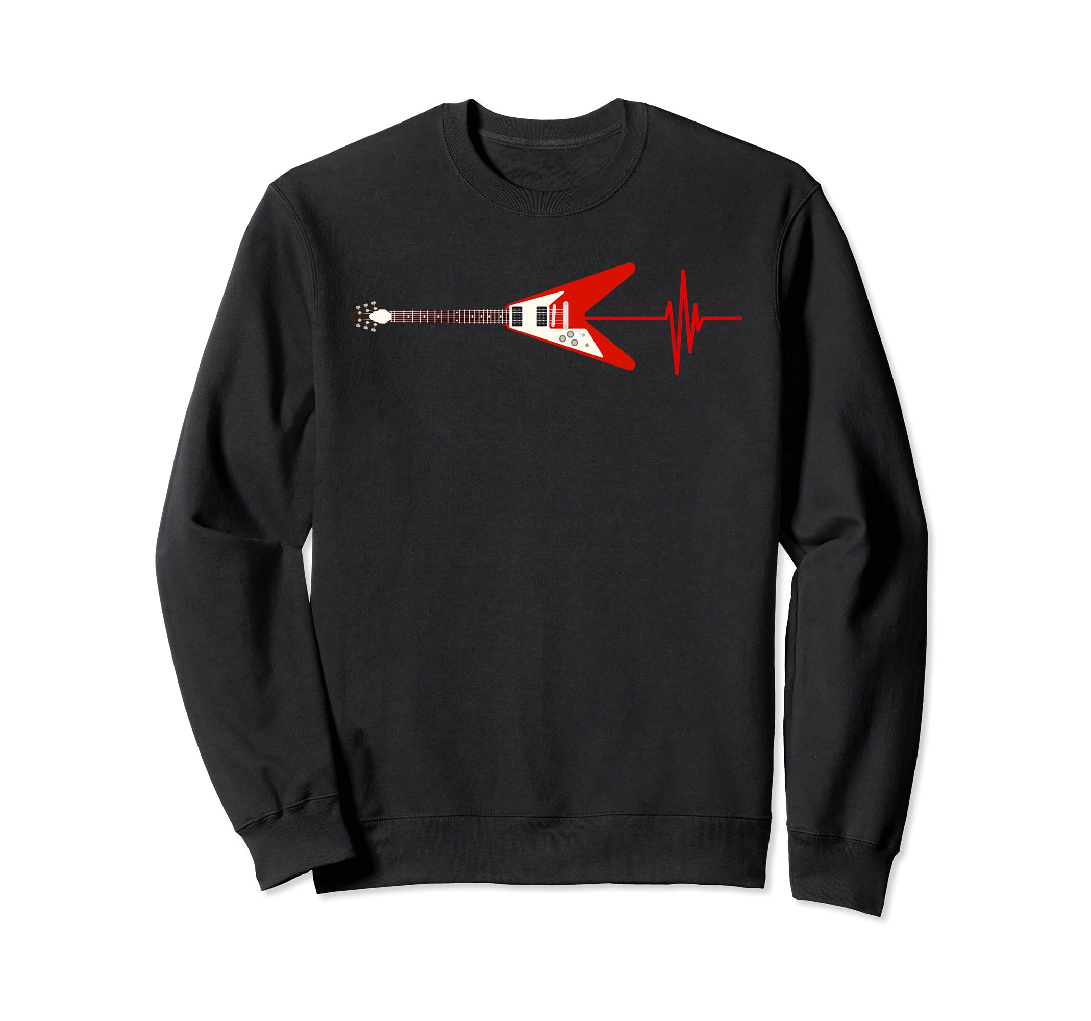 Electric Guitar Player Heartbeat Guitarist Musician Guitar Sweatshirt
