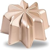 Baker's Secret Nonstick for Fluted Cake Pan, Heavy Duty Die Cast Aluminum Fluted Cake Baking Pans, 2 Layers Non-stick Coating For Easy Release - The Cast Aluminum Collection (Nova)