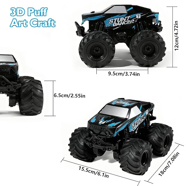 UFILNI 1:24 WATERPROOF MONSTER TRUCK TOYS RC CARS: AMPHIBIOUS REMOTE CONTROL CAR TRUCKS 4WD ALL TERRAIN OFF-ROAD PICKUP TOY FOR 6 7 8 9 10 11 12 YEAR OLD BOYS GIRLS KIDS GIFTS PRESENTS BLUE