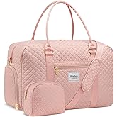 WINDARS Travel Duffle Bag, Weekender Bags for Women with Shoe Compartment, Carry on Overnight Bag with Toiletry Bag & Wet Pocket, Hospital Bags for Labor and Delivery (Pink)