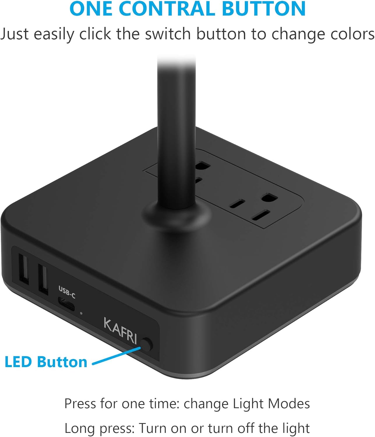 KAFRI RGB Headphone Stand with USB Charger Desk Gaming Headset Holder Hanger Rack with 3 USB Charging Port and 2 Outlet - Suitable for Gamer Desktop Table Game Earphone Accessories Boyfriend Gift: Electronics