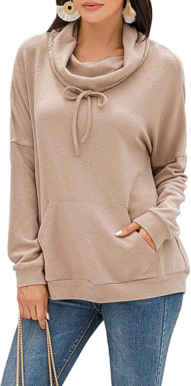 cowl neck pullover sweatshirt