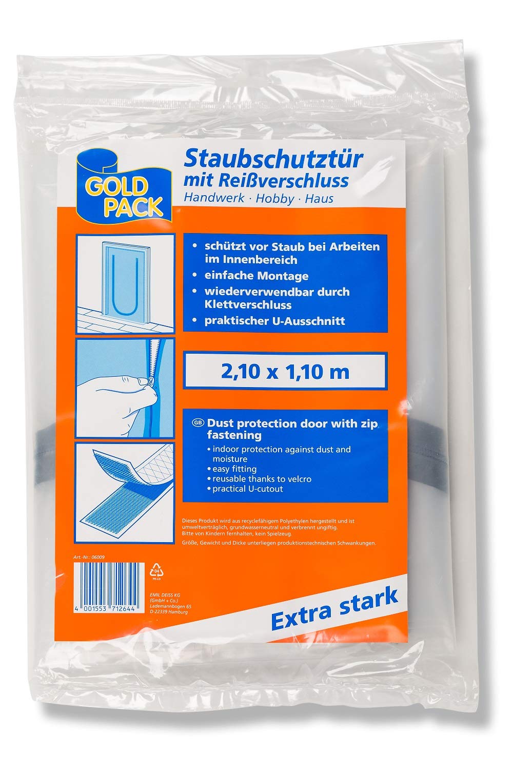 GOLDPACK 06009 Clear Zipped Dust Door