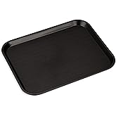 Carlisle FoodService Products Fast Food Cafeteria Tray, Durable Polypropylene with Slip-Resistant Surface, Stackable for Cafes and Schools, BPA-Free, Rectangular, Black