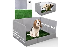 HQ4US 4LEGS Dog Grass Pad with Tray Foldable Dog Litter Box High Walls, Odor Free Artificial Grass for Dogs Potty, Pee Pad Holder, Seamless, No Assembly, Waterproof, Easy Clean, Portable for Travel