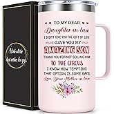 Lifecapido Daughter In Law Gifts from Mother In Law, 20oz Insulated Coffee Mug, Christmas Gifts for Daughter In Law, Rose Quartz