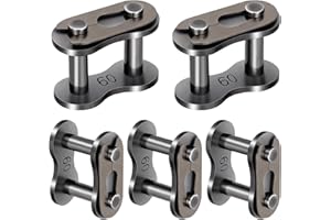 CQSPMOTO 5pcs #60 Roller Chain Connecting Links Master Connector Link Carbon Steel Heavy Duty Standard Links for Bycicles, Mi
