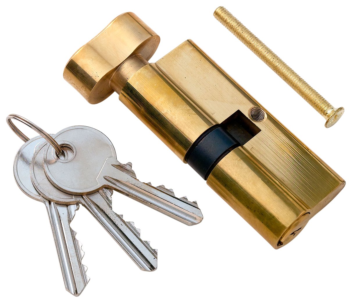 Merriway® BH00439 5-Pin Thumbturn Security Door Lock, 35 x 35 mm, Overall Length 70 mm (2.3/4 inch) - Polished Brass