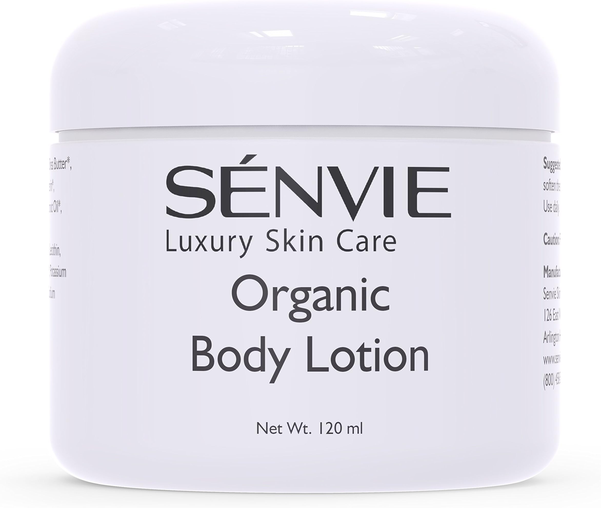 Senvie - Organic Body Lotion For Women and Men - Made From 82% Certified Organic Ingredients - Get Silky Smooth Skin With A Young & Healthy Glow - Organic Shea Butter & Organic Beeswax